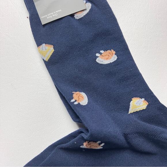 J.Crew Men's Thanksgiving Theme Graphic Design Trouser Socks Onesize - Picture 3 of 6